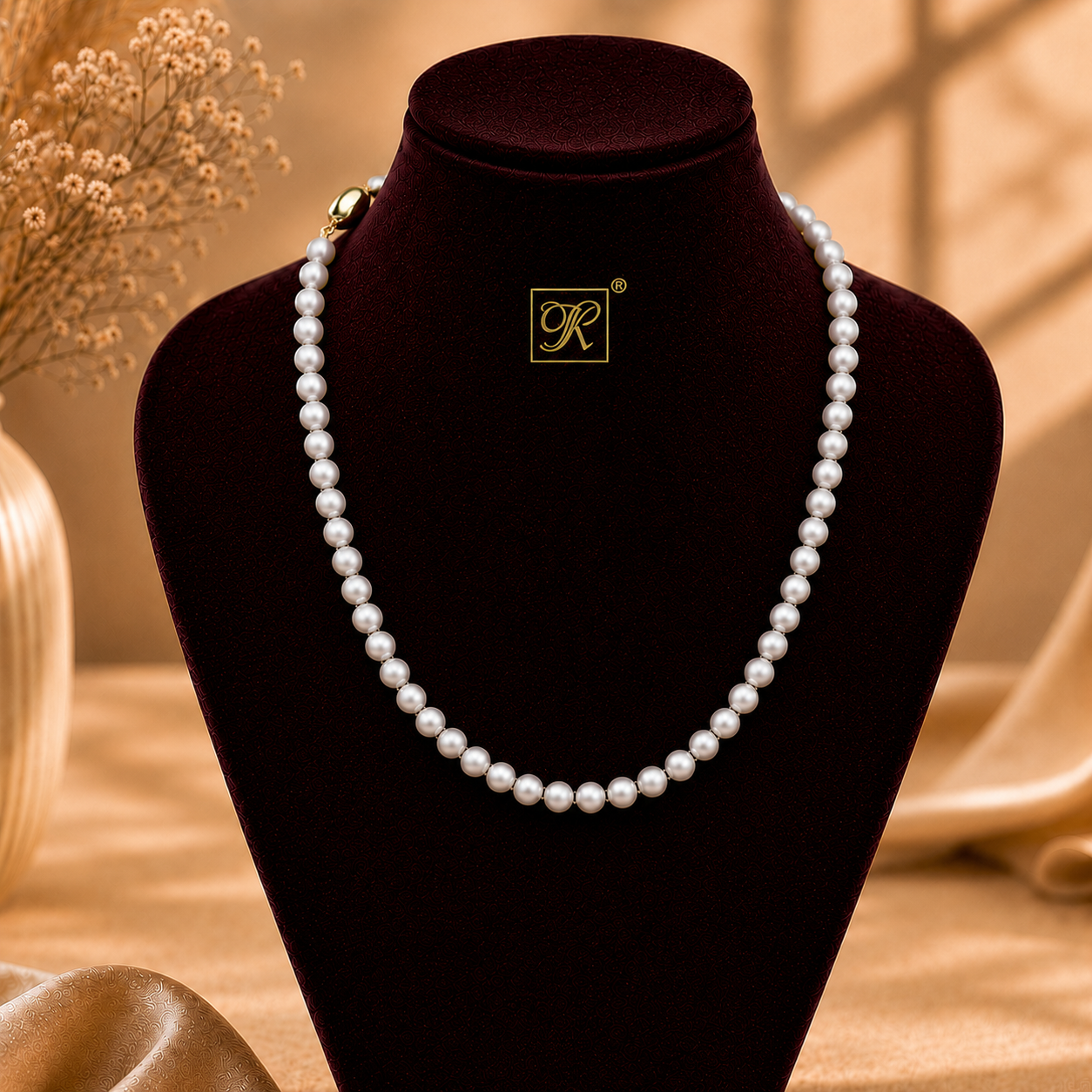 Classic White Round Pearl String – Elegant | Krishna Pearls and Jewellers