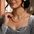 Grey Seed Pearl Single Line Mala Necklace (5-6 mm) | Pure Pearl Mala | Krishna Pearls & Jewellers, Hyderabad