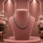 Grey Radiation Seed Pearl Single Line Mala Necklace (5-6 mm) | Pure Pearl Mala | Krishna Pearls & Jewellers, Hyderabad