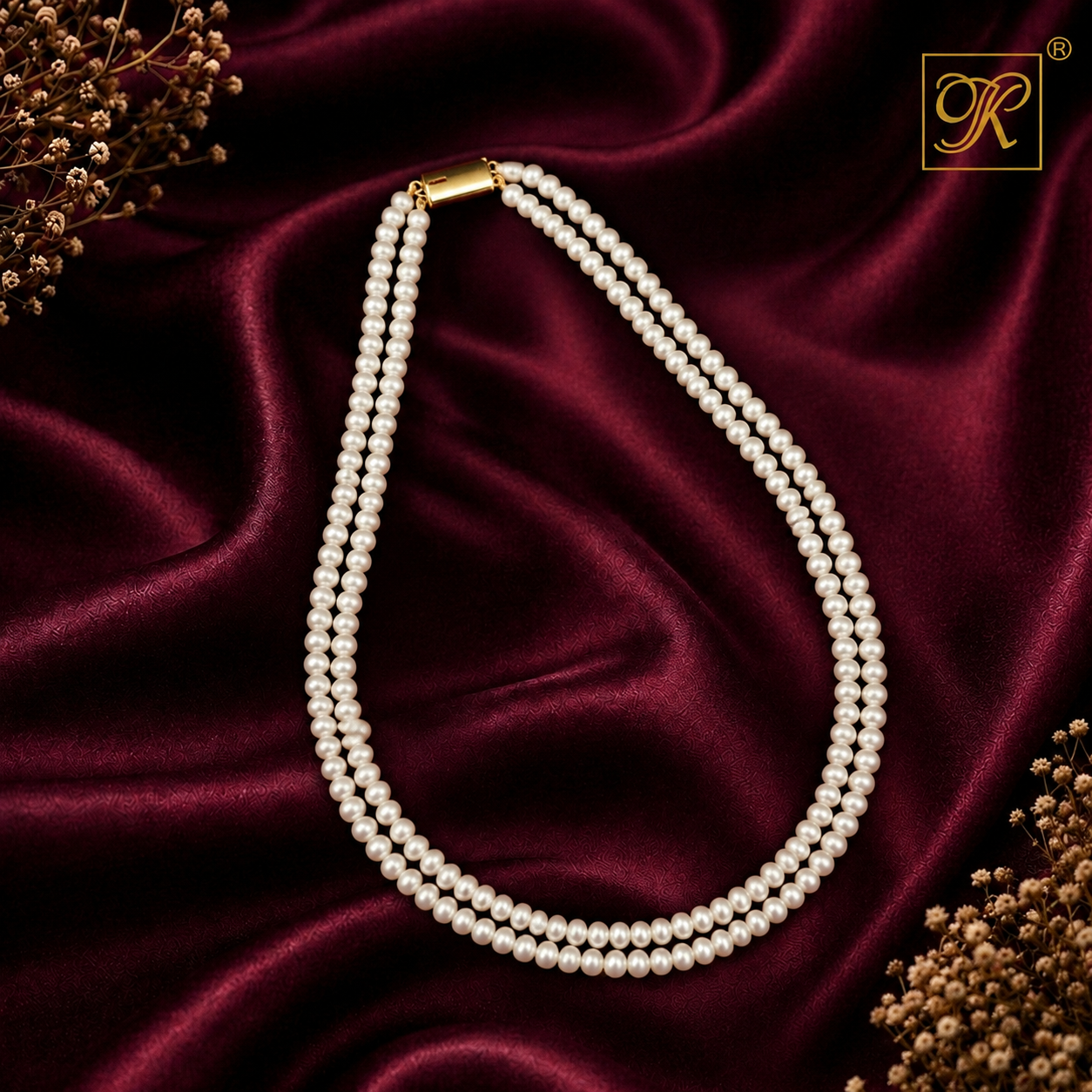 Double-Strand White Pearl String – Classic | Krishna Pearls and Jewellers