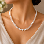 Classic White Freshwater Pearl Mala – Elegant Pearl Necklace for Women | Krishna Pearls and Jewellers