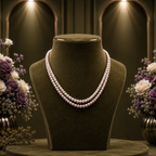 Grey Seed Pearl Double Line Mala Necklace (5-6 mm) | Pure Pearl Mala | Krishna Pearls & Jewellers, Hyderabad