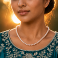 Pink Seed Pearl Single Line Mala Necklace (6-7 mm) | Pure Pearl Mala | Krishna Pearls & Jewellers, Hyderabad