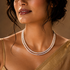 Blushing Harmony Double-Strand Pearl String