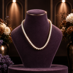 Pink Seed Pearl Single Line Mala Necklace (5-6 mm) | Pure Pearl Mala | Krishna Pearls & Jewellers, Hyderabad