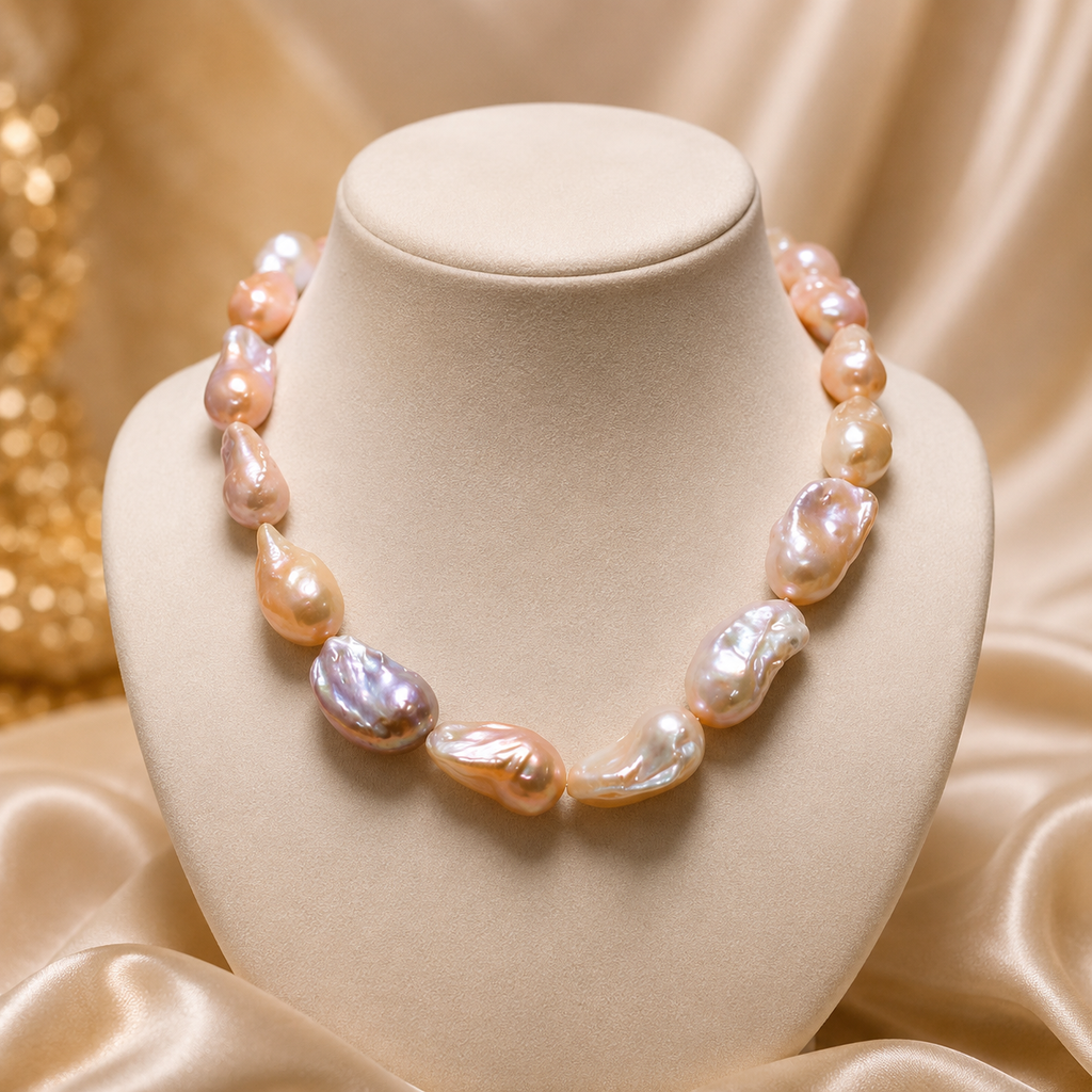 Multicolor Freshwater Baroque Pearl Mala – Elegant Statement Necklace | Krishna Pearls and Jewellers