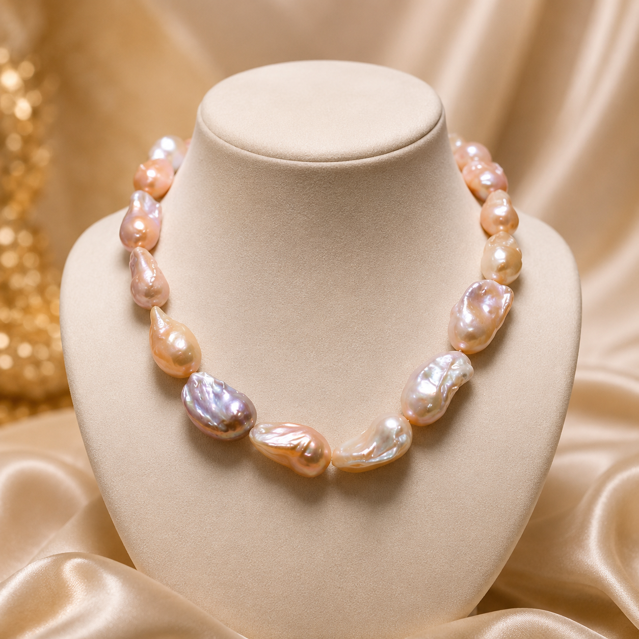 Multicolor Freshwater Baroque Pearl Mala – Elegant Statement Necklace | Krishna Pearls and Jewellers