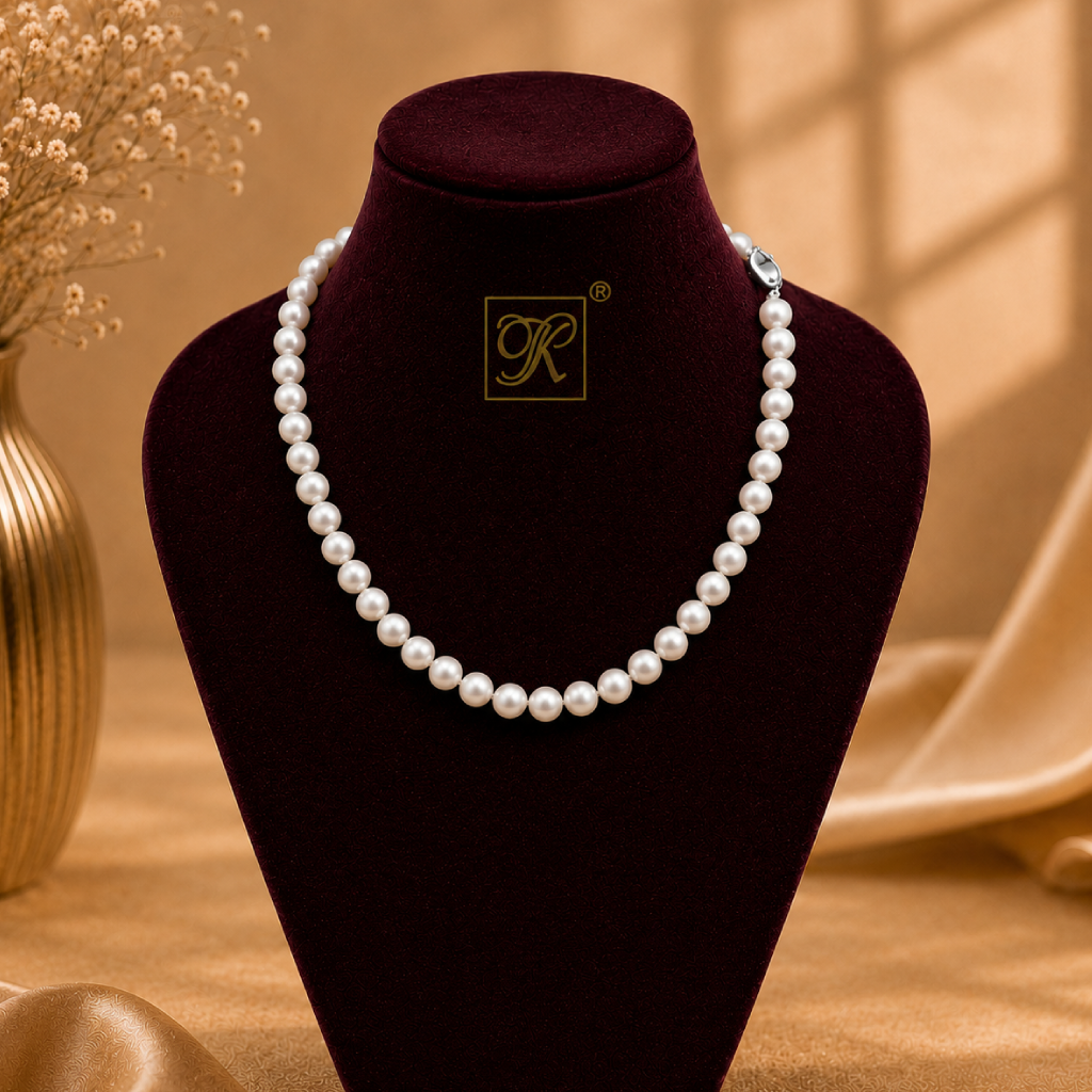 Classic White Round Pearl String – Timeless | Krishna Pearls and Jewellers