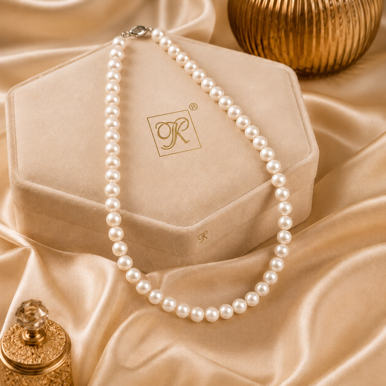 Classic White Round Pearl String – Timeless | Krishna Pearls and Jewellers
