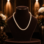 Golden Seed Pearl Single Line Mala Necklace (5-6 mm) | Pure Pearl Mala | Krishna Pearls & Jewellers, Hyderabad
