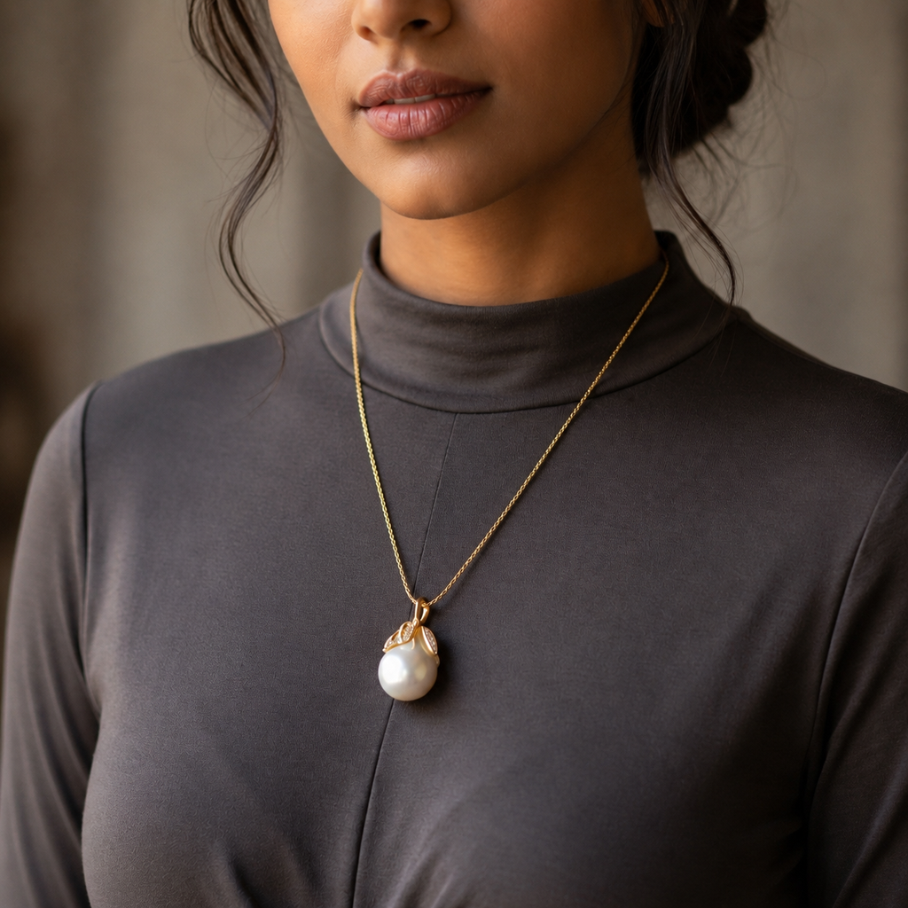 Blossom Charm: Baroque Pearl Pendant Fancy