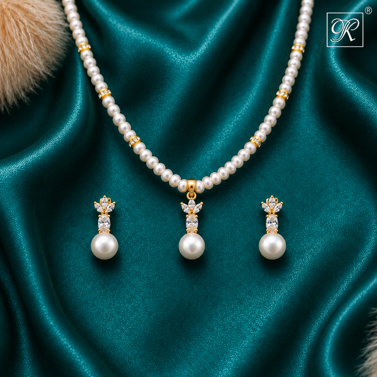 Graceful Elegance Pearl Jewelry Set | Krishna Pearls and Jewellers