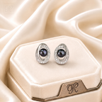 Silver Colour Pearl Studs with CZ – Classic | Krishna Pearls and Jewellers