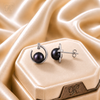 Silver Colour pearl earrings with CZ | Krishna Pearls and Jewellers