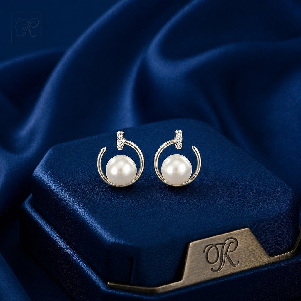 Pearl Tops with CZ Accents Freshwater Pearl — view 1 — pearl jewellery — Krishna Pearls Hyderabad