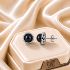 Floral-Inspired Blue CZ Stud Earrings in | Krishna Pearls and Jewellers
