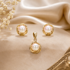 Pearl Pendant & Earrings Set for Women | Krishna Pearls and Jewellers