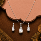 Graceful Drop Pearl Set Freshwater Pearl — view 1 — pearl jewellery — Krishna Pearls Hyderabad