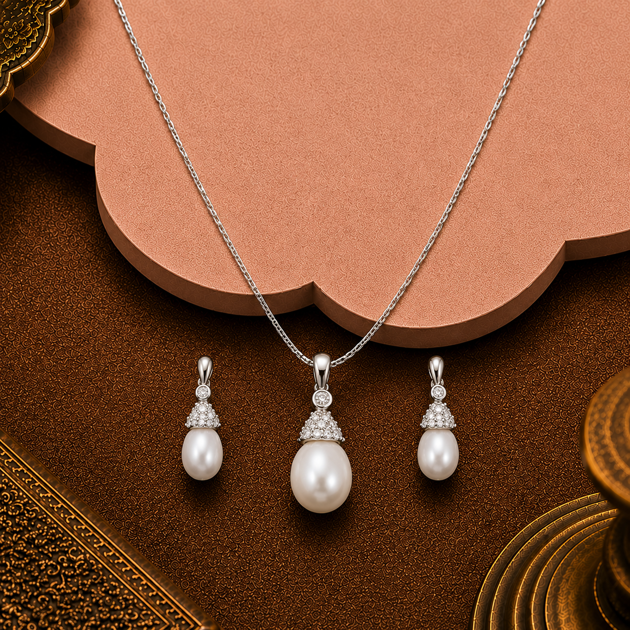 Graceful Drop Pearl Set Freshwater Pearl | Krishna Pearls and Jewellers