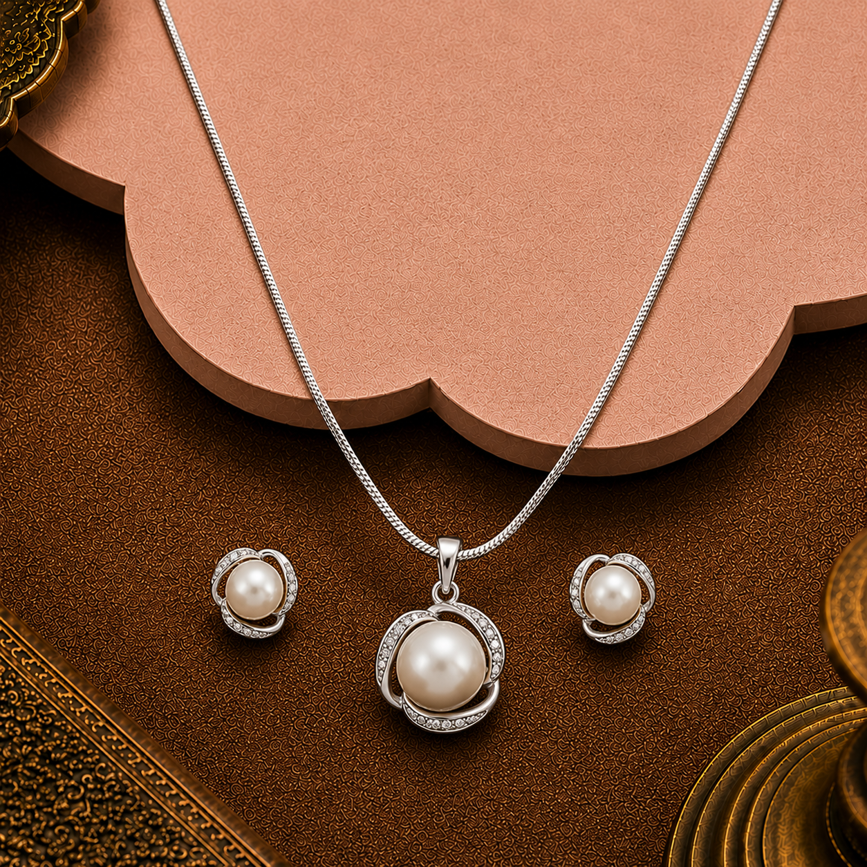 Swirling Radiance Pearl Set Freshwater | Krishna Pearls and Jewellers