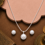 Celestial Glow Pearl Set – Dome CZ with — view 1 — pearl jewellery — Krishna Pearls Hyderabad
