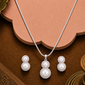 Mocha Glow Pearl Set –BROWN Pearls with CZ — view 1 — pearl jewellery — Krishna Pearls Hyderabad