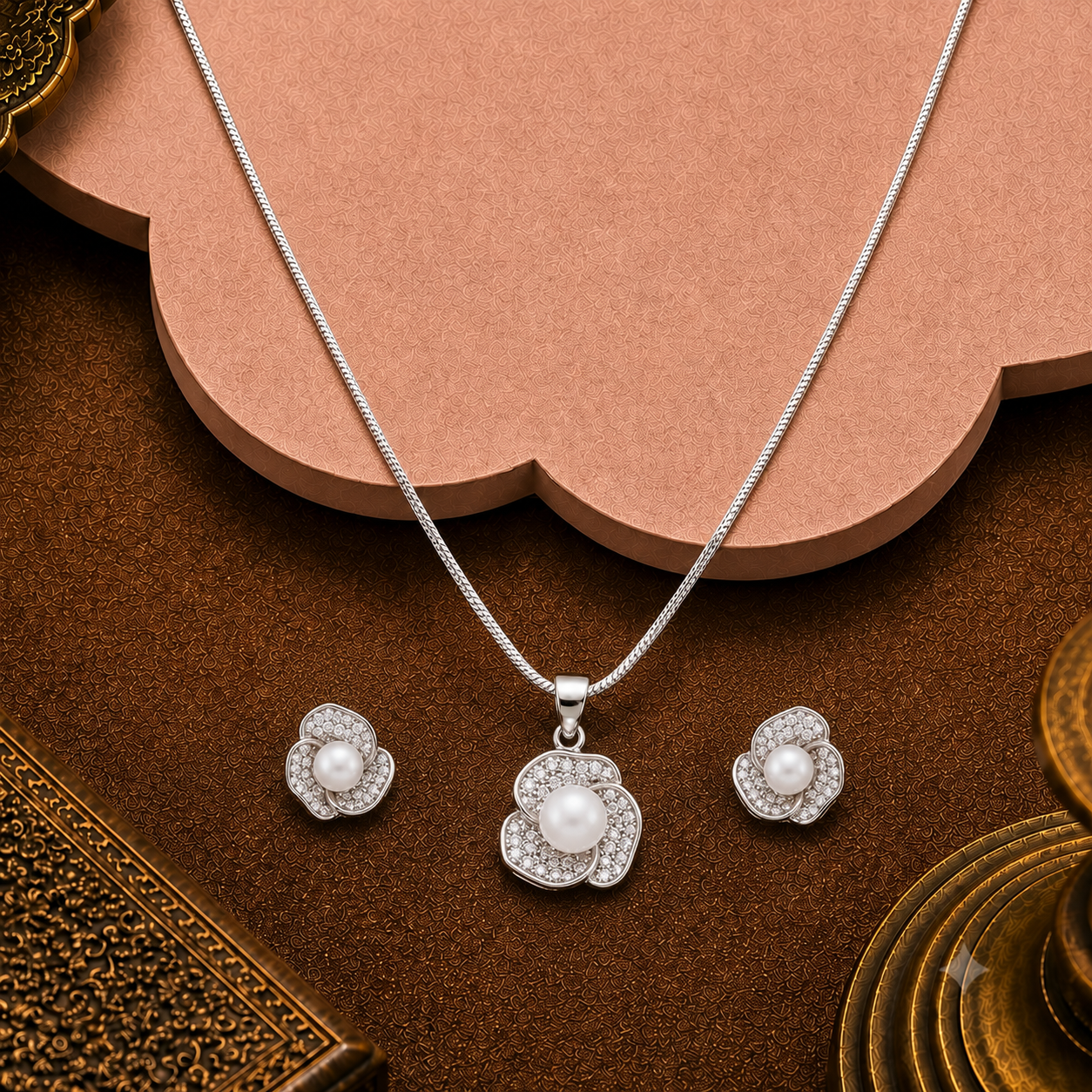 Blossom Grace Pearl Set Freshwater Pearl | Krishna Pearls and Jewellers