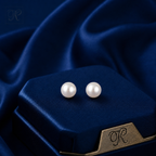 Pure Elegance White Pearl Stud Earrings | Krishna Pearls and Jewellers