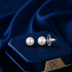 Pure Elegance White Pearl Stud Earrings | Krishna Pearls and Jewellers