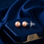 Blush Pink Pearl Stud Earrings Freshwater | Krishna Pearls and Jewellers