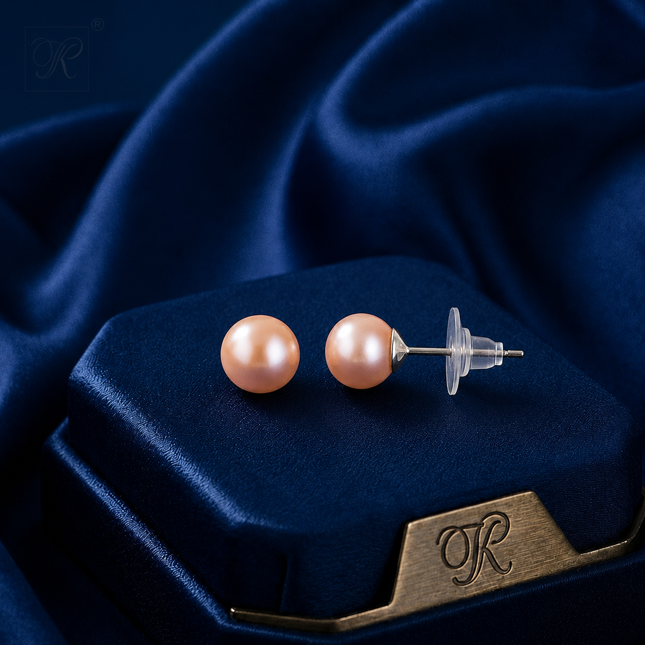 Blush Pink Pearl Stud Earrings Freshwater | Krishna Pearls and Jewellers