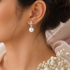 Elegant Pearl & Crystal Drop Earrings for Women - Krishna Pearls and Jewellers