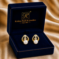 Classic Freshwater Pearl Stud Earrings in Gold | Pearl Earrings for Women | Krishna Pearls & Jewellers