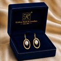 Designer White Pearl Drop Earrings in Gold | Pearl Earrings for Women | Krishna Pearls & Jewellers