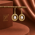 Stylish White Pearl Drop Earrings in Gold | Pearl Earrings for Women | Krishna Pearls & Jewellers