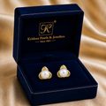 Timeless Freshwater Pearl Stud Earrings in Gold | Pearl Earrings for Women | Krishna Pearls & Jewellers