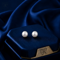 Classic Round Pearl Stud Earrings — view 1 — pearl jewellery — Krishna Pearls Hyderabad