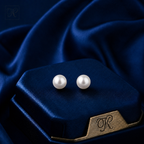 Classic Round Pearl Stud Earrings — view 1 — pearl jewellery — Krishna Pearls Hyderabad