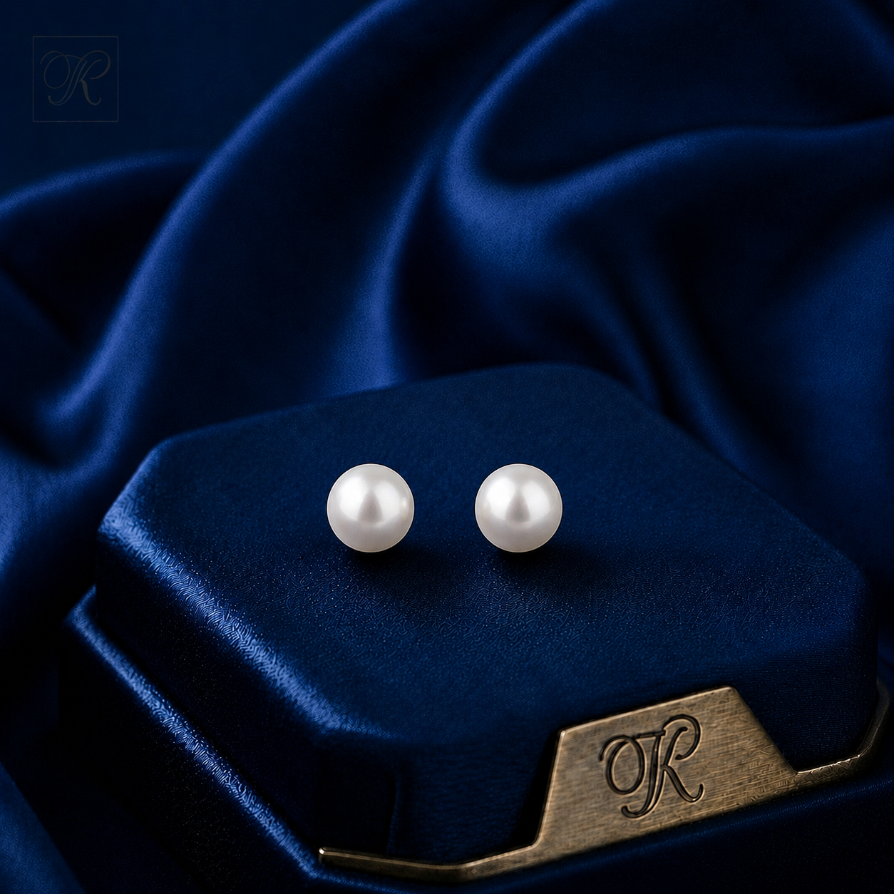 Classic Round Pearl Stud Earrings | Krishna Pearls and Jewellers