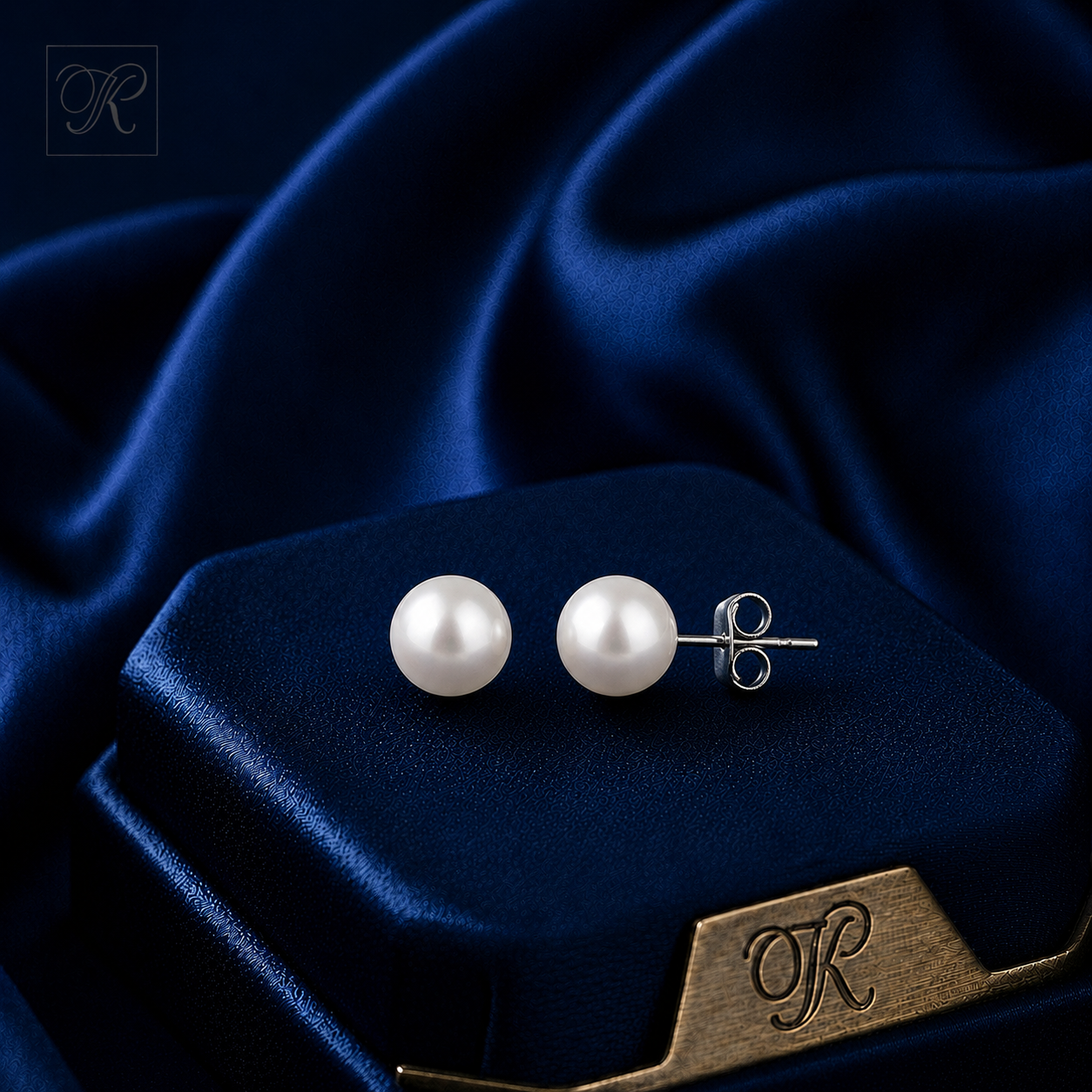 Classic Round Pearl Stud Earrings | Krishna Pearls and Jewellers