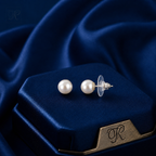 Timeless Ivory Pearl Studs Freshwater Pearl | Krishna Pearls and Jewellers