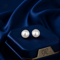 Elegant Glow Large White Pearl Stud | Krishna Pearls and Jewellers