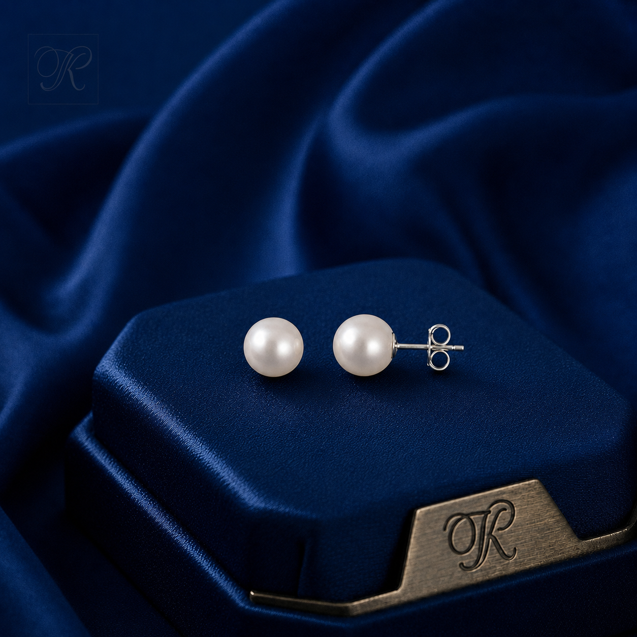 Elegant Glow Large White Pearl Stud | Krishna Pearls and Jewellers