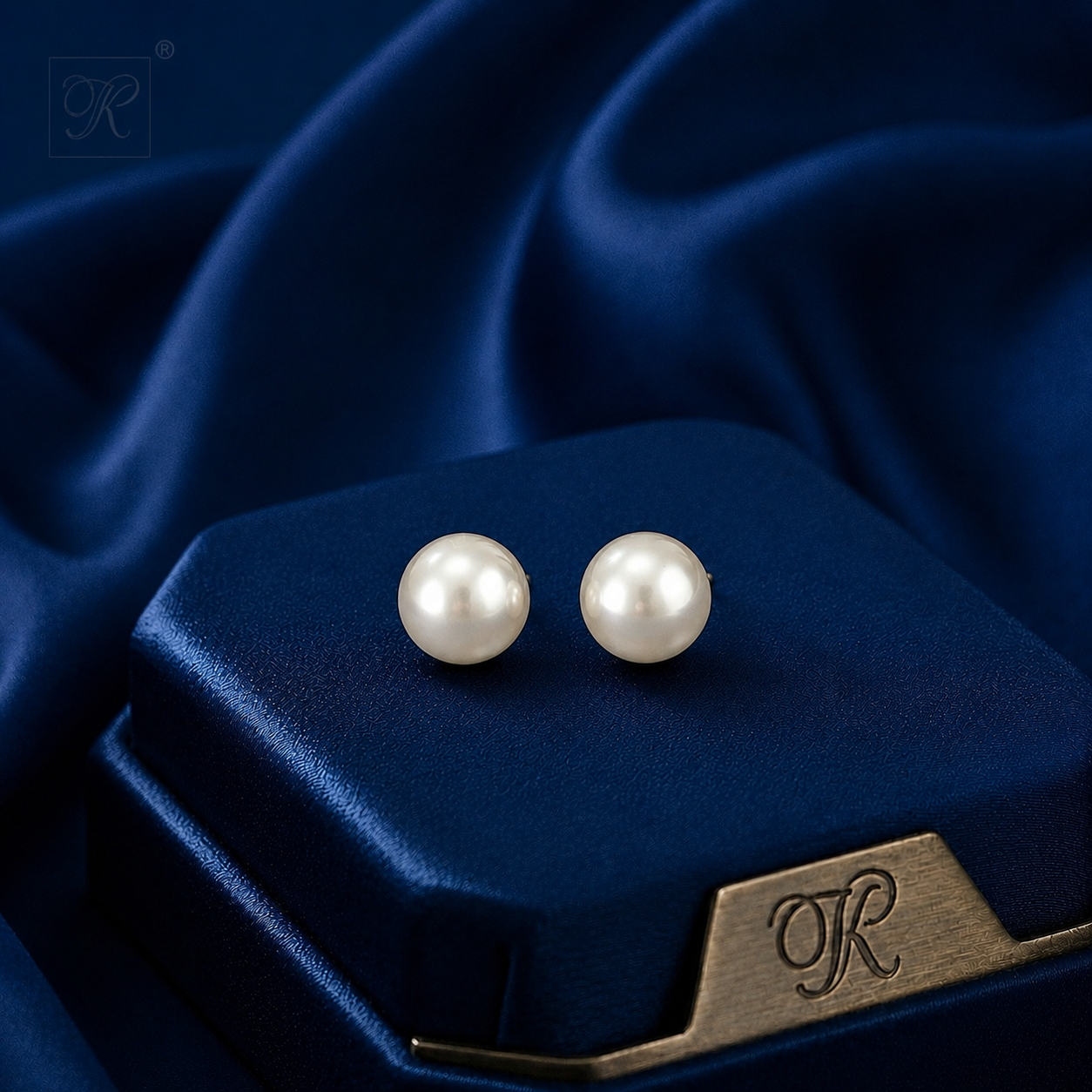 Classic Ivory Pearl Studs Freshwater Pearl | Krishna Pearls and Jewellers