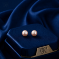 Rose Lustre Pink Pearl Stud Earrings | Krishna Pearls and Jewellers