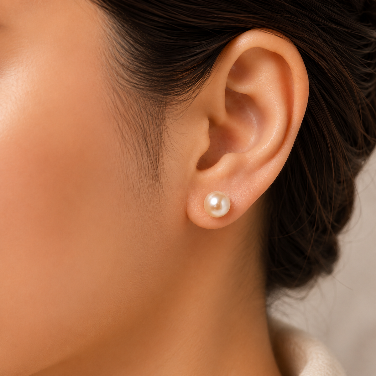 Elegant Freshwater Pearl Stud Earrings for Women | Krishna Pearls and Jewellers
