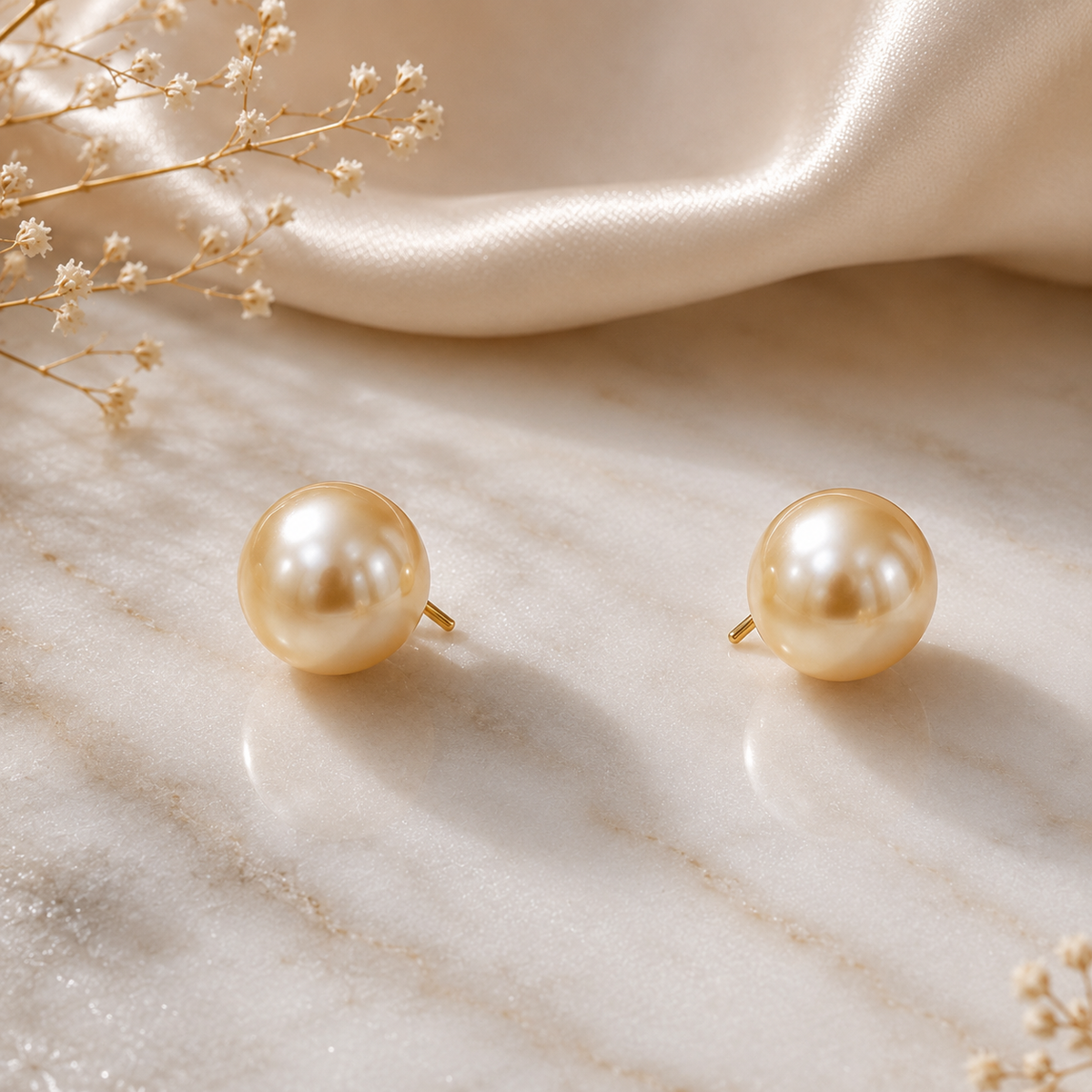 Elegant Freshwater Pearl Stud Earrings for Women | Krishna Pearls and Jewellers