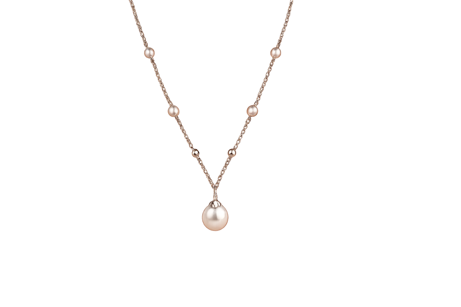 Sterling Silver Pearl Chain Necklace