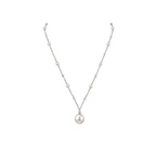 White Freshwater Pearl Pendant Necklace in Sterling Silver Polish| Elegant Pearl Drop Necklace