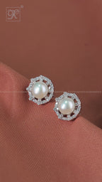 Silver CZ Pearl Tops Freshwater Pearl | Krishna Pearls and Jewellers